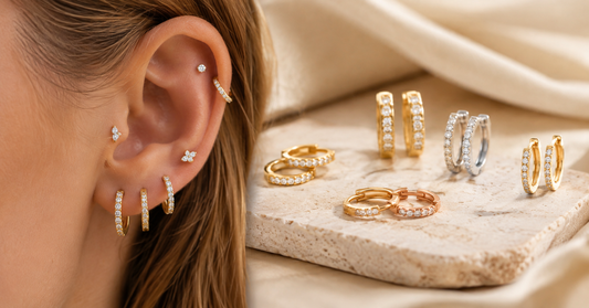 diamond huggie earrings
