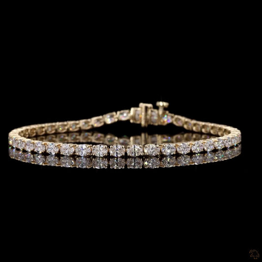 10.13 CTTW Oval Lab Diamond E-W Tennis Bracelet 14K White Gold