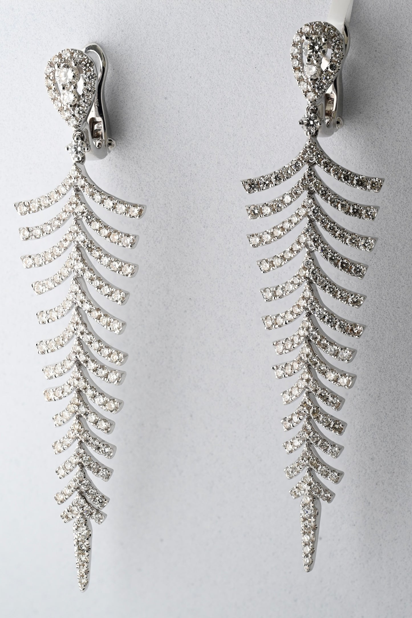 Diamond "Fern" Drop Earrings