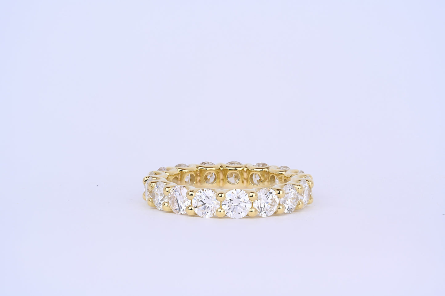 3ct U Shape yellow gold eternity band