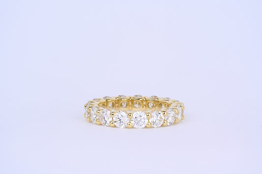 3ct U Shape yellow gold eternity band