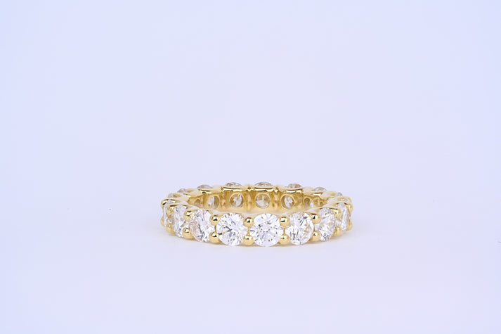 3ct U Shape yellow gold eternity band