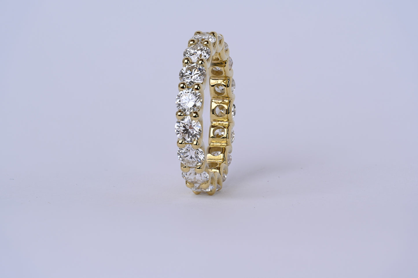 3ct U Shape yellow gold eternity band