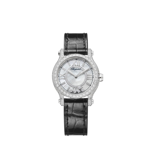 HAPPY SPORT 30 MM, AUTOMATIC, ETHICAL WHITE GOLD, DIAMONDS 274302-1003