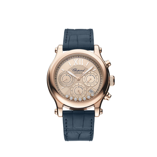 HAPPY SPORT CHRONO 40 MM, AUTOMATIC, ETHICAL ROSE GOLD, DIAMONDS 274653-5001