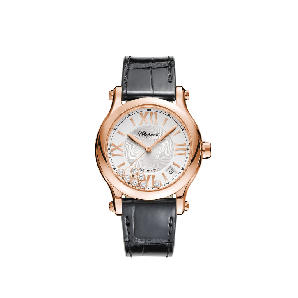 HAPPY SPORT 36 MM, AUTOMATIC, ETHICAL ROSE GOLD, DIAMONDS 274808-5001