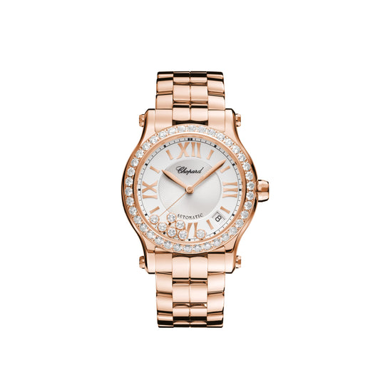 HAPPY SPORT 36 MM, AUTOMATIC, ETHICAL ROSE GOLD, DIAMONDS 274808-5004