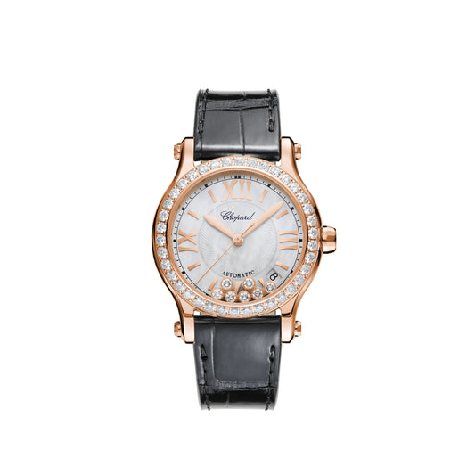 HAPPY SPORT 36 MM, AUTOMATIC, ETHICAL ROSE GOLD, DIAMONDS 274808-5006