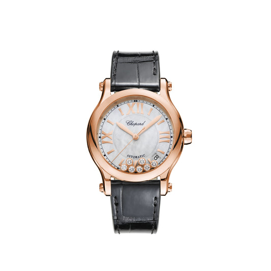 HAPPY SPORT 36 MM, AUTOMATIC, ETHICAL ROSE GOLD, DIAMONDS 274808-5008