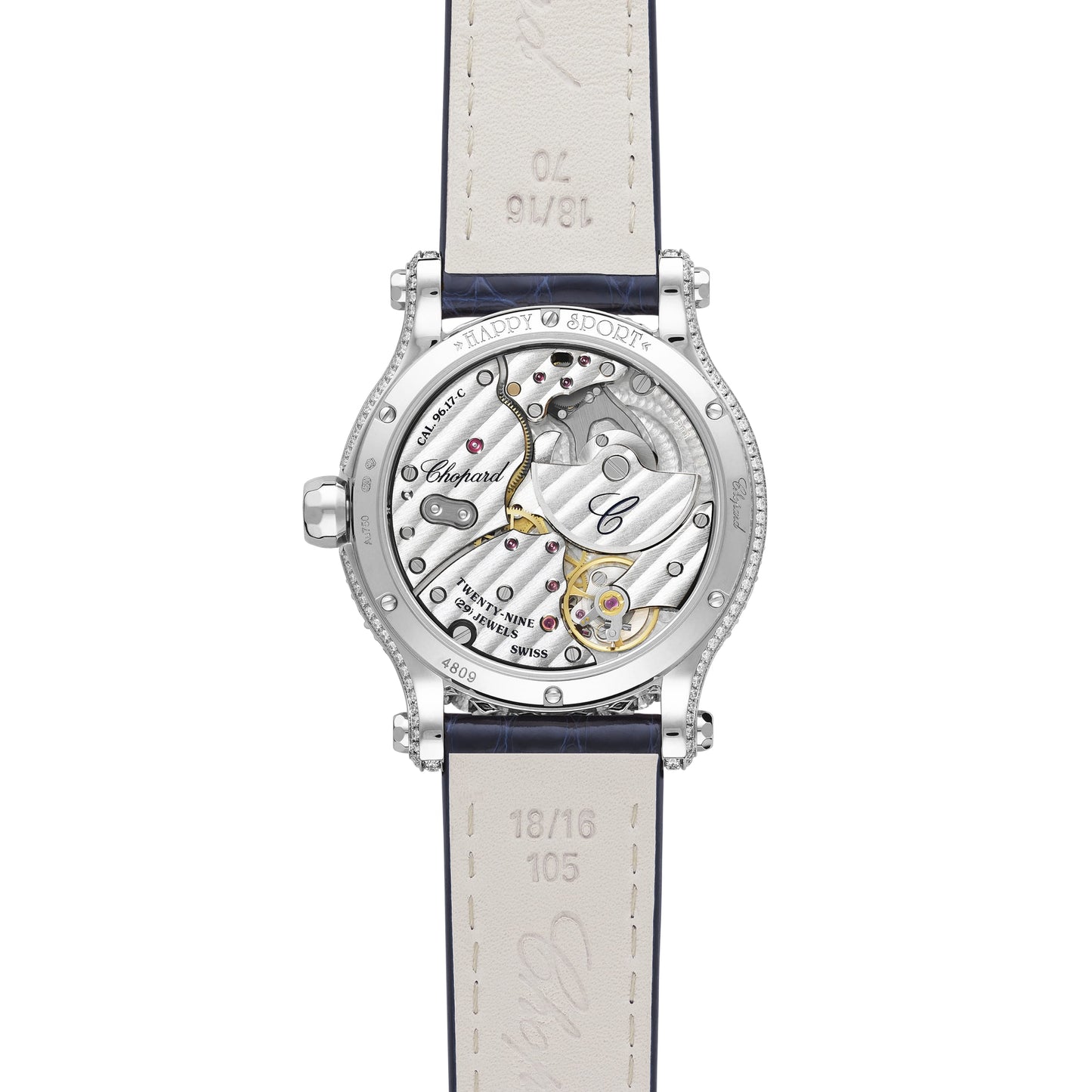 HAPPY SPORT JOAILLERIE 36 MM, AUTOMATIC, ETHICAL WHITE GOLD, DIAMONDS 274809-1001