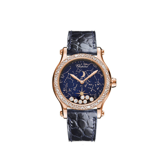 HAPPY MOON 36 MM, AUTOMATIC, ETHICAL ROSE GOLD, DIAMONDS 274894-5001