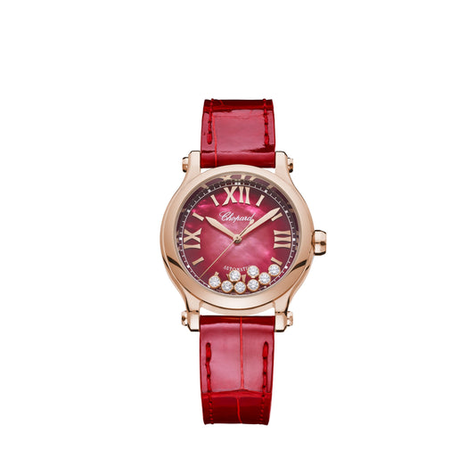 HAPPY SPORT 33 MM, AUTOMATIC, ETHICAL ROSE GOLD, DIAMONDS 275378-5005