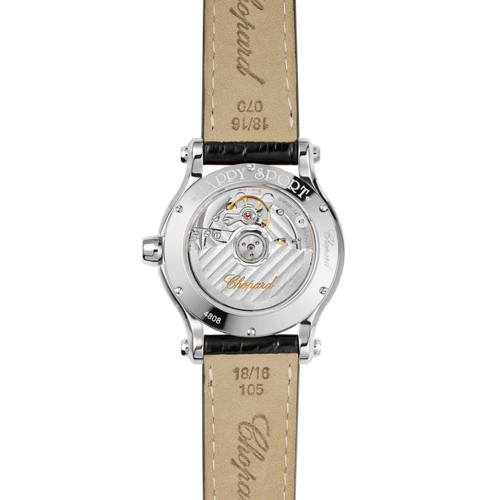 HAPPY SPORT 36 MM, AUTOMATIC, LUCENT STEEL™, DIAMONDS 278559-3003