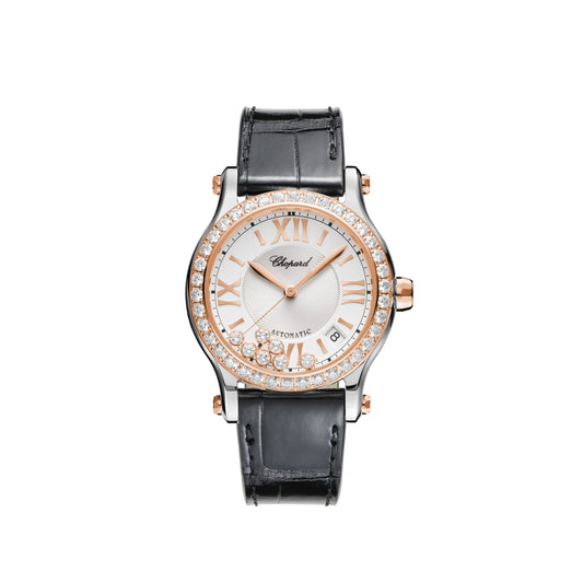 Happy Sport 36 Mm, Automatic, Ethical Rose Gold, Lucent Steel™, Diamonds 278559-6003
