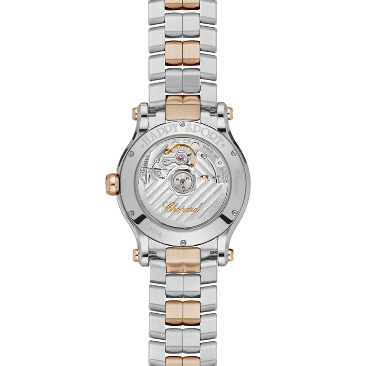 HAPPY SPORT 36 MM, AUTOMATIC, ETHICAL ROSE GOLD, LUCENT STEEL™, DIAMONDS 278559-6025