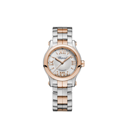 Happy Sport 30 Mm, Automatic, Ethical Rose Gold, Lucent Steel™, Diamonds 278573-6017