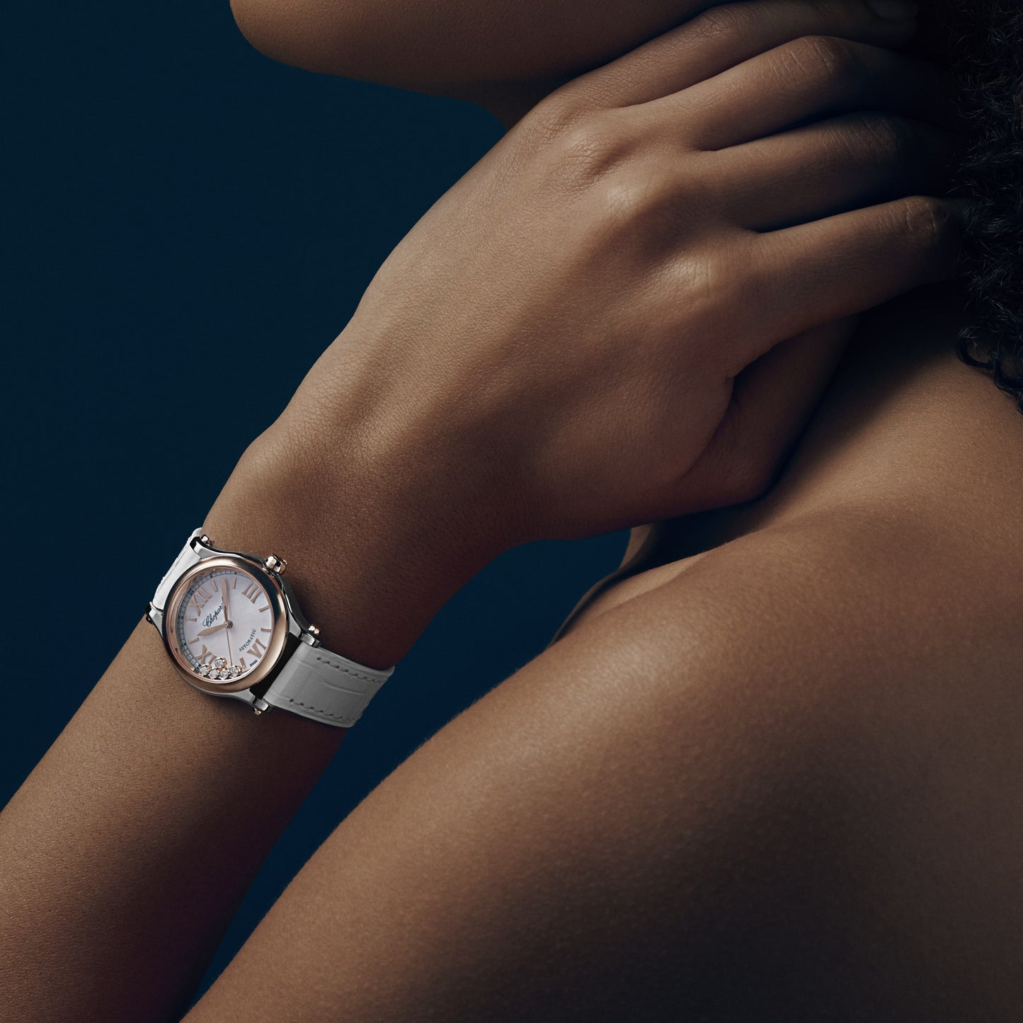 HAPPY SPORT 30 MM, AUTOMATIC, ETHICAL ROSE GOLD, LUCENT STEEL™, DIAMONDS 278573-6018