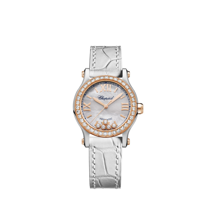 HAPPY SPORT 30 MM, AUTOMATIC, ETHICAL ROSE GOLD, LUCENT STEEL™, DIAMONDS 278573-6020