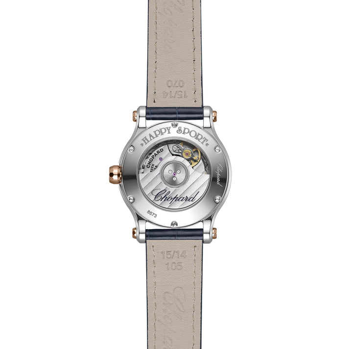 HAPPY SPORT SUN, MOON AND STARS 30 MM, AUTOMATIC, ETHICAL ROSE GOLD, LUCENT STEEL™, DIAMONDS 278573-6027