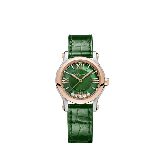 Happy Sport 30 Mm, Automatic, Ethical Rose Gold, Lucent Steel™, Diamonds 278573-6032