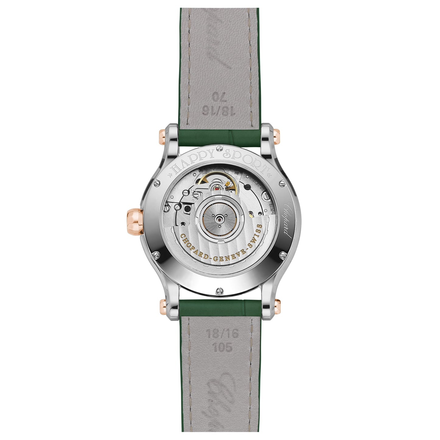 HAPPY SPORT 36 MM, AUTOMATIC, ETHICAL ROSE GOLD, LUCENT STEEL™, DIAMONDS 278578-6002