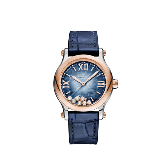 Happy Sport 36 Mm, Automatic, Ethical Rose Gold, Lucent Steel™, Diamonds 278578-6003
