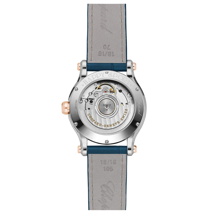 HAPPY SPORT 36 MM, AUTOMATIC, ETHICAL ROSE GOLD, LUCENT STEEL™, DIAMONDS 278578-6003