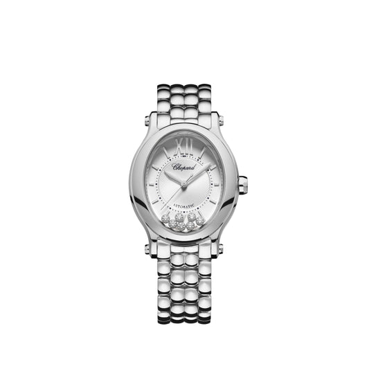 Happy Sport 29 X 31 Mm, Automatic, Lucent Steel™, Diamonds 278602-3002