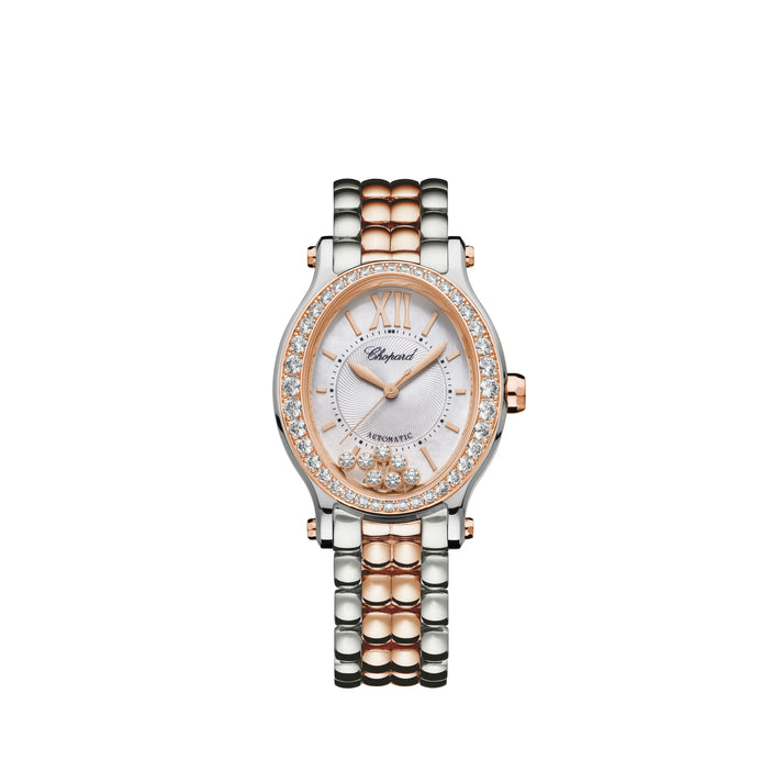 HAPPY SPORT 29 X 31 MM, AUTOMATIC, ETHICAL ROSE GOLD, LUCENT STEEL™, DIAMONDS 278602-6004