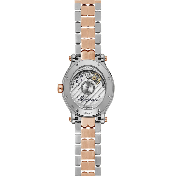 HAPPY SPORT 29 X 31 MM, AUTOMATIC, ETHICAL ROSE GOLD, LUCENT STEEL™, DIAMONDS 278602-6004
