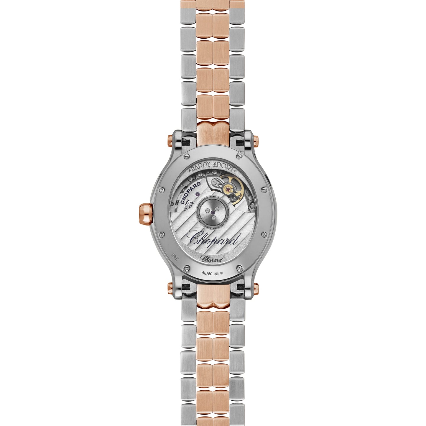 HAPPY SPORT 29 X 31 MM, AUTOMATIC, ETHICAL ROSE GOLD, LUCENT STEEL™, DIAMONDS 278602-6004