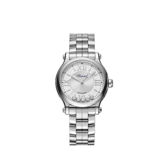 Happy Sport 33 Mm, Automatic, Lucent Steel™, Diamonds 278608-3002