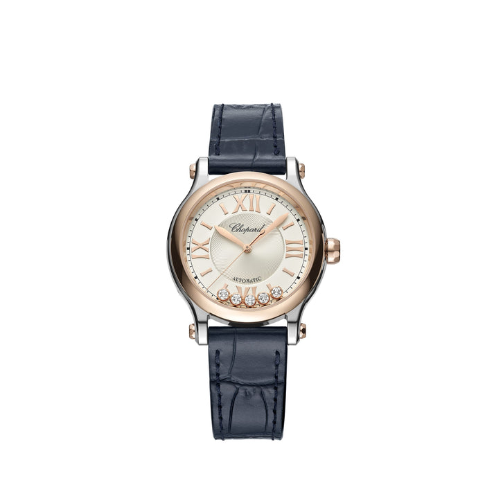 HAPPY SPORT 33 MM, AUTOMATIC, ETHICAL ROSE GOLD, LUCENT STEEL™, DIAMONDS 278608-6001