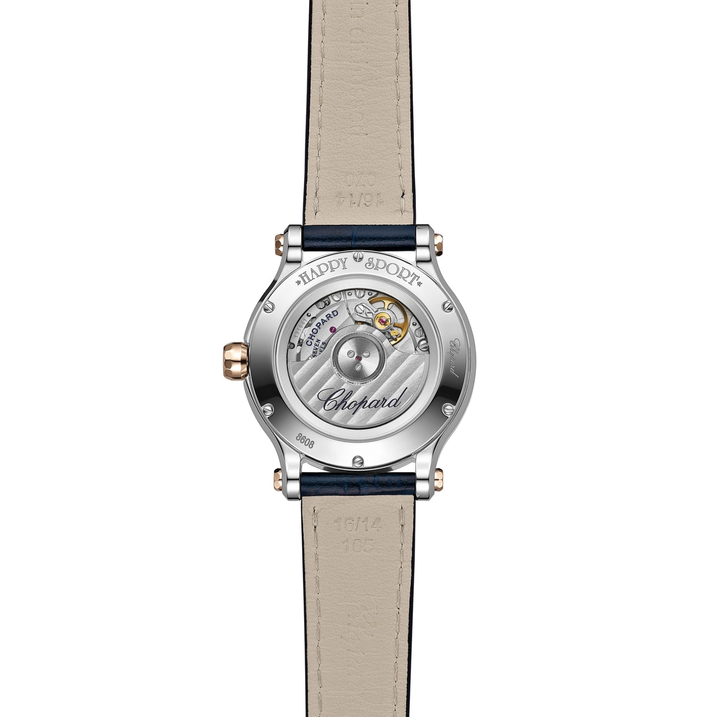 HAPPY SPORT 33 MM, AUTOMATIC, ETHICAL ROSE GOLD, LUCENT STEEL™, DIAMONDS 278608-6001