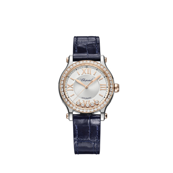 HAPPY SPORT 33 MM, AUTOMATIC, ETHICAL ROSE GOLD, LUCENT STEEL™, DIAMONDS 278608-6003