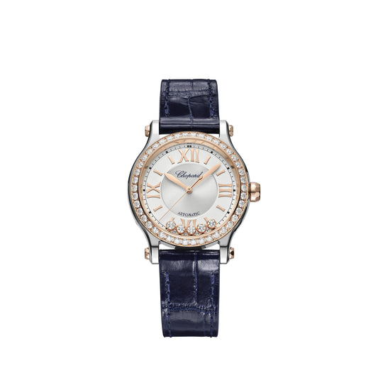 Happy Sport 33 Mm, Automatic, Ethical Rose Gold, Lucent Steel™, Diamonds 278608-6003