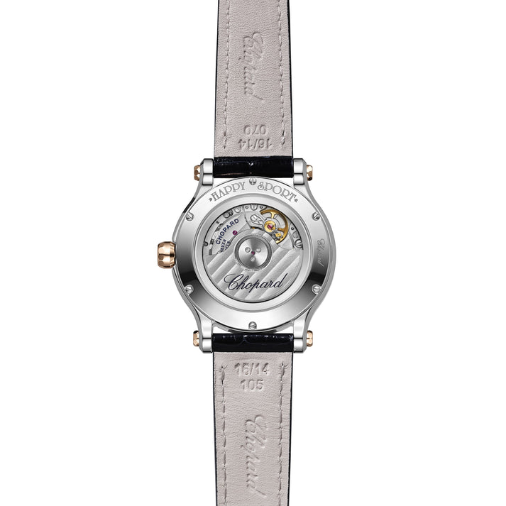 HAPPY SPORT 33 MM, AUTOMATIC, ETHICAL ROSE GOLD, LUCENT STEEL™, DIAMONDS 278608-6003