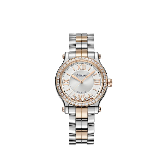 Happy Sport 33 Mm, Automatic, Ethical Rose Gold, Lucent Steel™, Diamonds 278608-6004