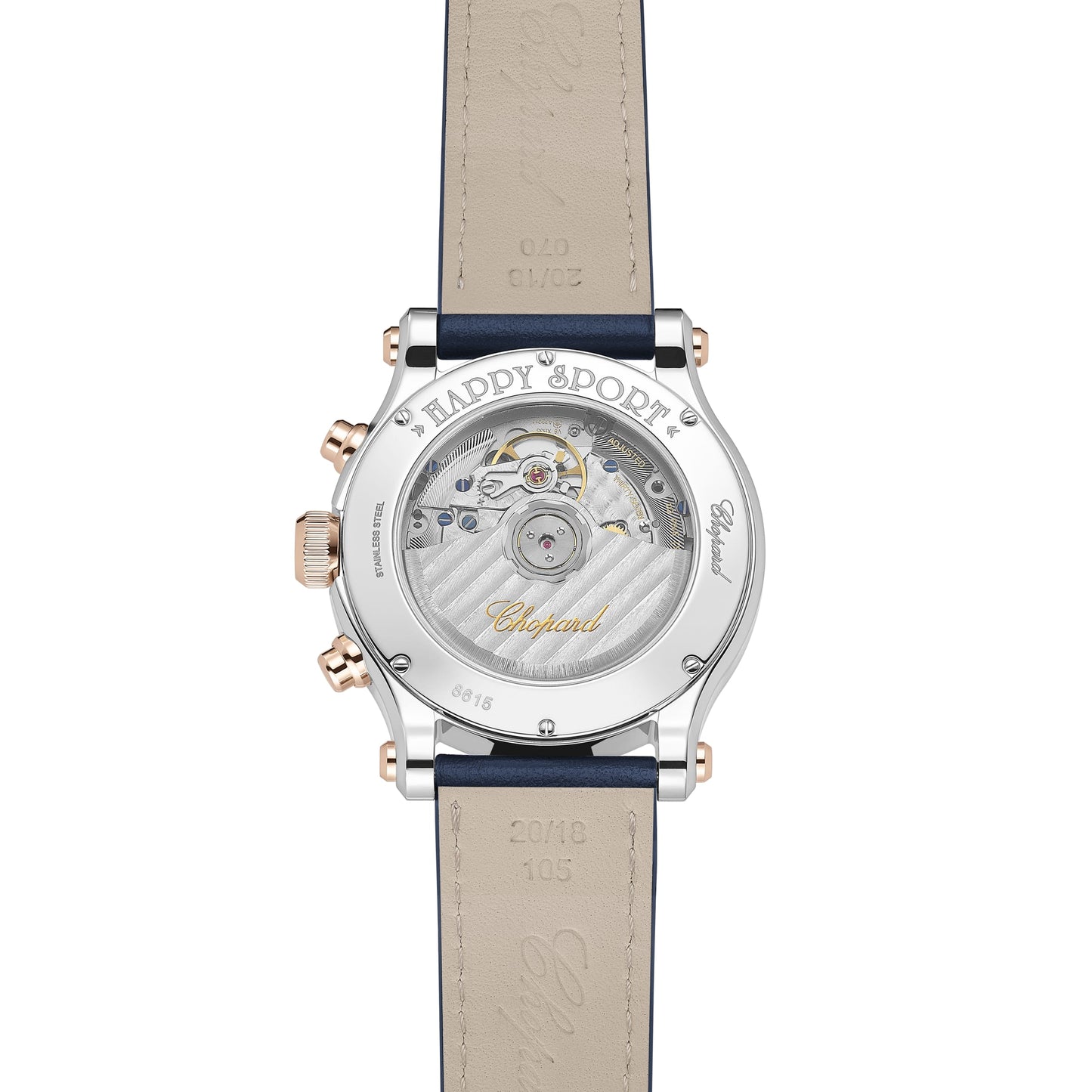 HAPPY SPORT CHRONO 40 MM, AUTOMATIC, ETHICAL ROSE GOLD, LUCENT STEEL™, DIAMONDS 278615-6001