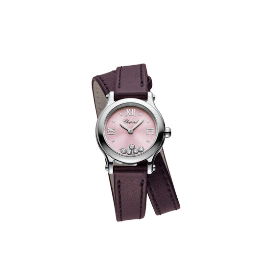 HAPPY SPORT 25 MM, QUARTZ, LUCENT STEEL™, DIAMONDS 278620-3004