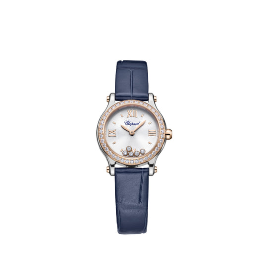 Happy Sport 25 Mm, Quartz, Ethical Rose Gold, Lucent Steel™, Diamonds 278620-6002