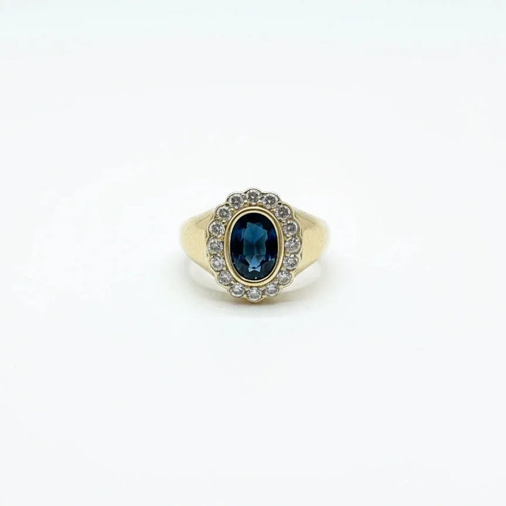 Sapphire and Diamond Pinky Ring
