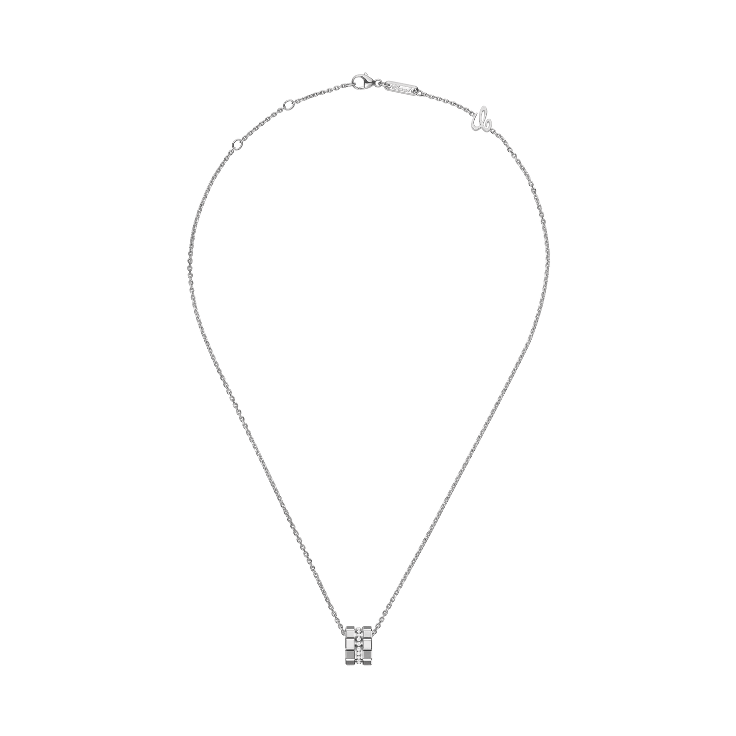 ICE CUBE PENDANT, ETHICAL WHITE GOLD, DIAMONDS 797005-1003