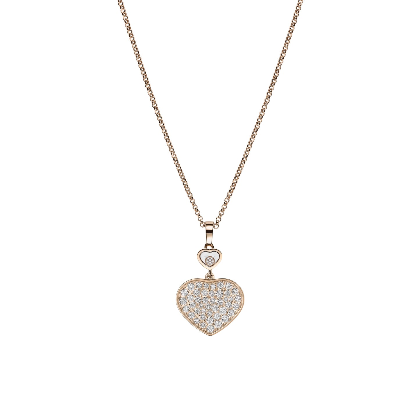 HAPPY HEARTS PENDANT, ETHICAL ROSE GOLD, DIAMONDS 797482-5009