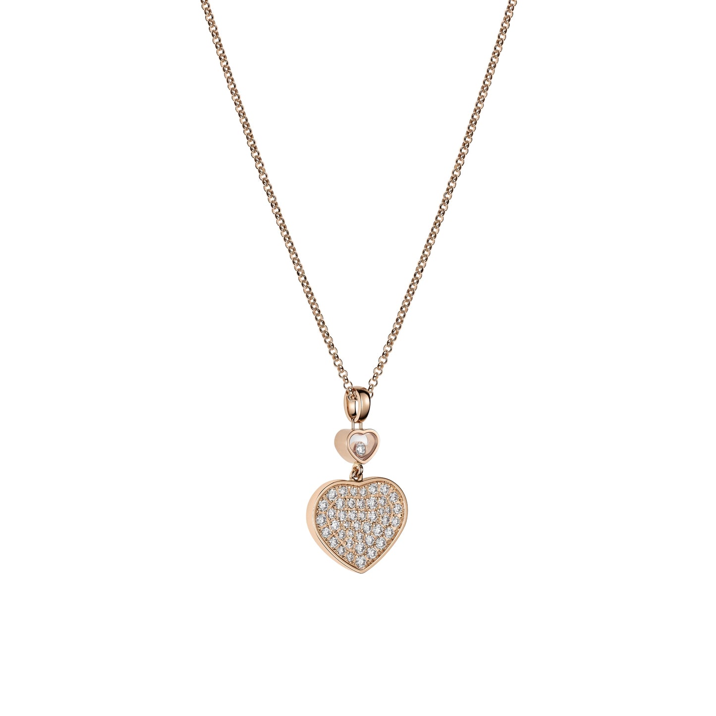 HAPPY HEARTS PENDANT, ETHICAL ROSE GOLD, DIAMONDS 797482-5009