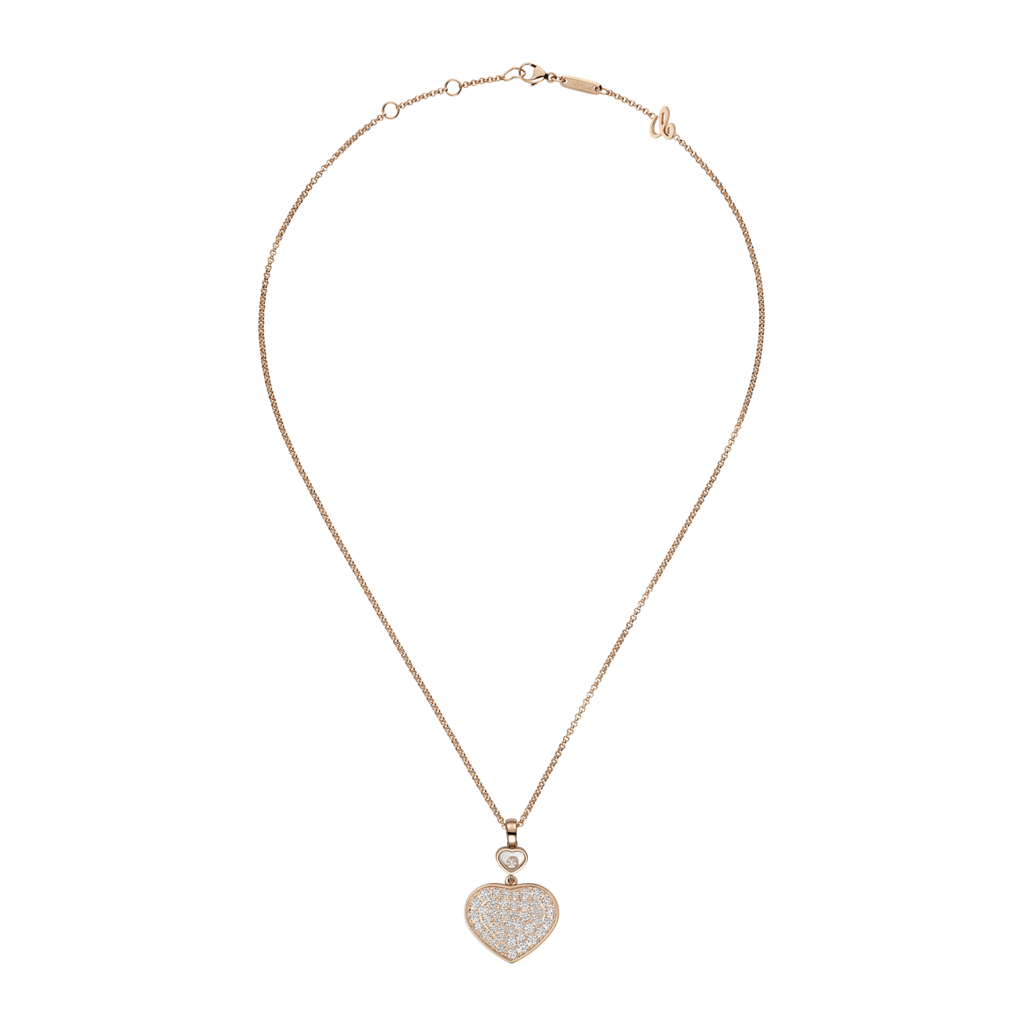 HAPPY HEARTS PENDANT, ETHICAL ROSE GOLD, DIAMONDS 797482-5009