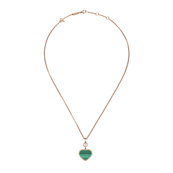 HAPPY HEARTS PENDANT, ETHICAL ROSE GOLD, DIAMOND, MALACHITE 797482-5151
