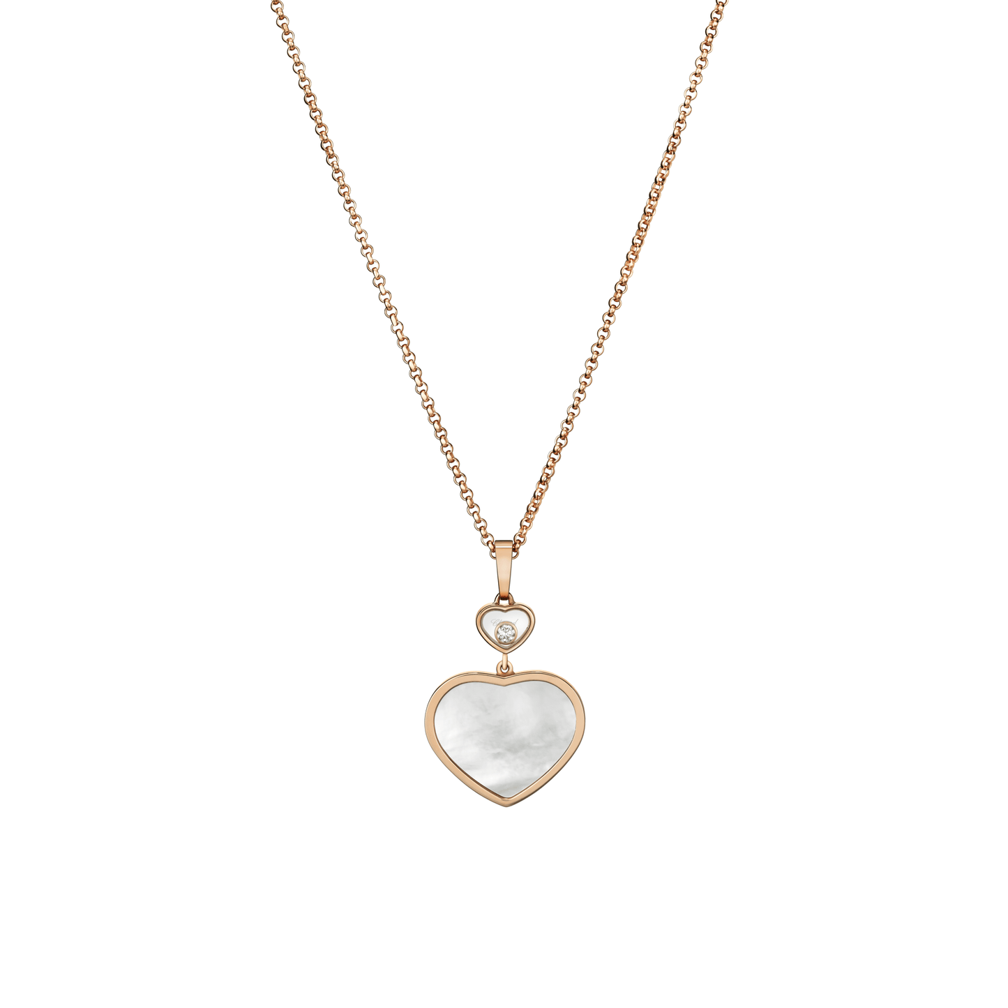 HAPPY HEARTS PENDANT, ETHICAL ROSE GOLD, DIAMOND, MOTHER-OF-PEARL 797482-5301