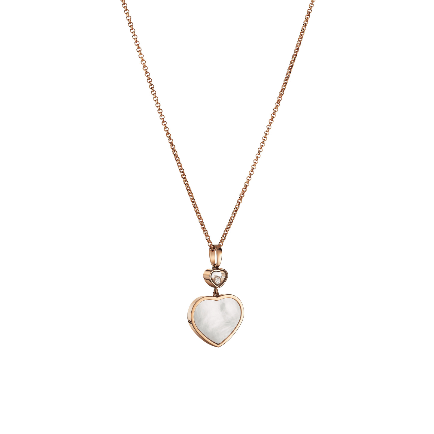 HAPPY HEARTS PENDANT, ETHICAL ROSE GOLD, DIAMOND, MOTHER-OF-PEARL 797482-5301