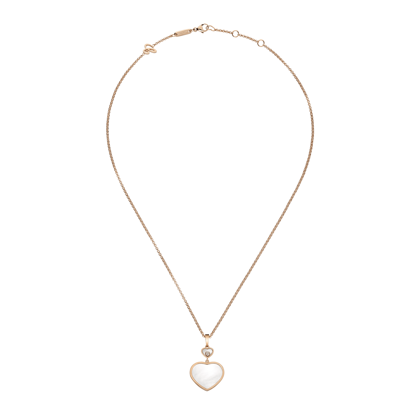 HAPPY HEARTS PENDANT, ETHICAL ROSE GOLD, DIAMOND, MOTHER-OF-PEARL 797482-5301